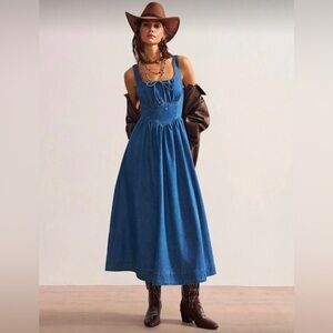 Elegant Blue Denim Dress